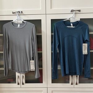 Lululemon SET OF 2 Swiftly Tech Denim Blue & Hold Tight Grey SZ 8 NWT 💙🩶